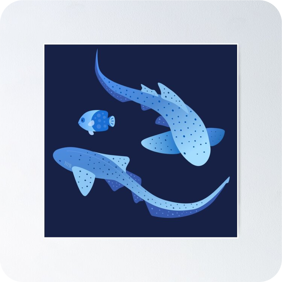 Zebra Leopard Shark Wall Print
