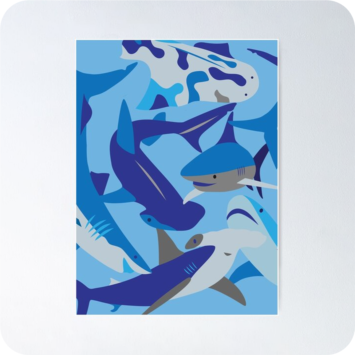 Oceanic Sharks Montage Poster